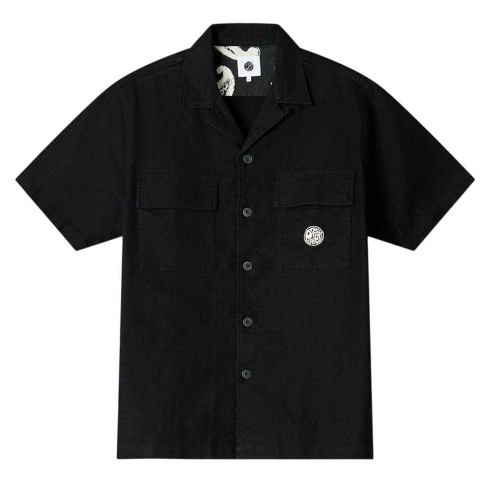 Pretty Green Mens Regular Short-Sleeved Shirt / Black